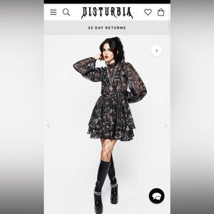 new with tags, Disturbia, Melancholia Frill Yoke Layered Organza Mini Dress